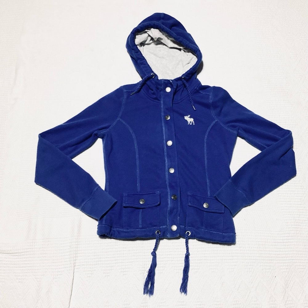 Abercrombie & Fitch Size S Blue Hooded Sweatshirt Hoodie
